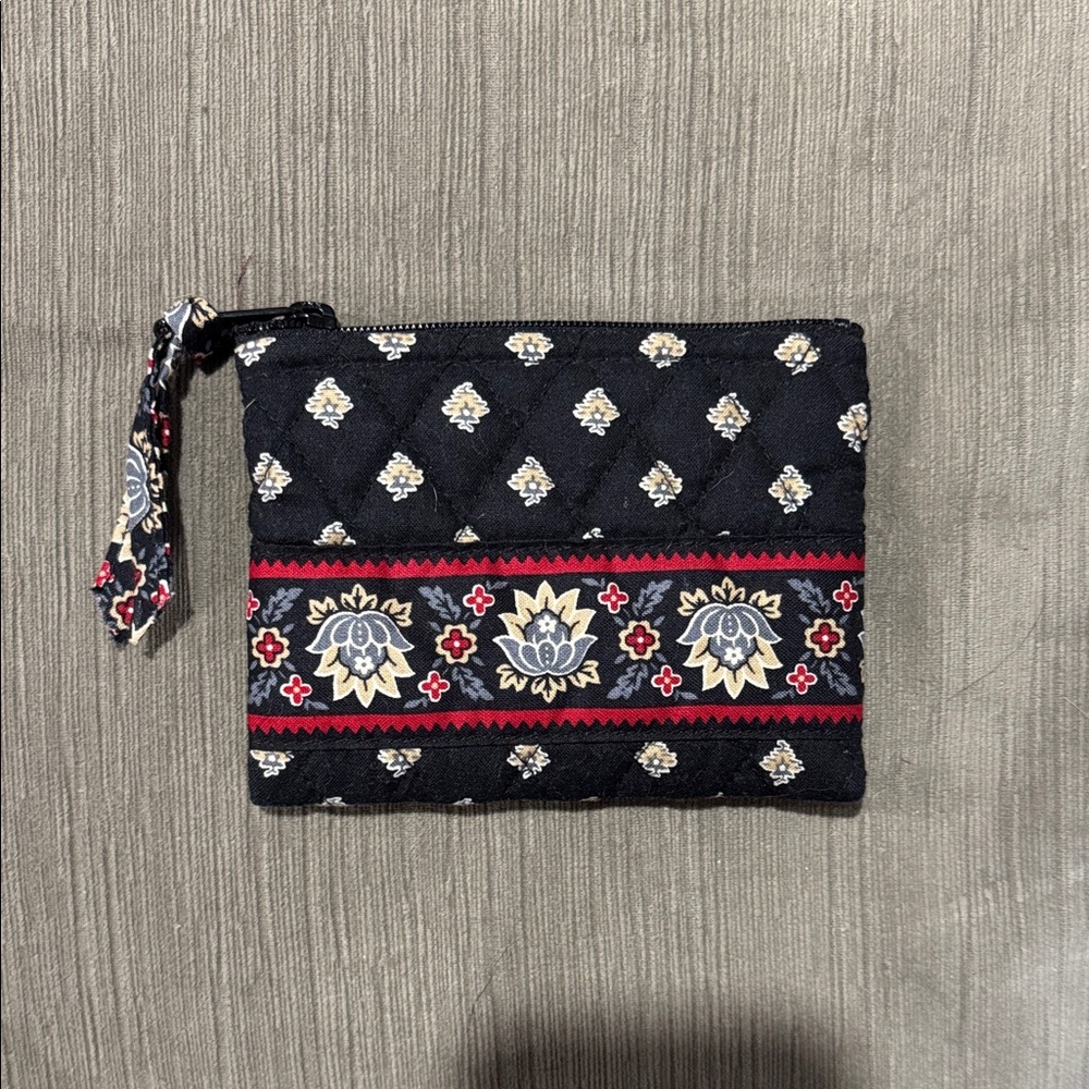 Vera Bradley Floral Patterned Black small pouch card holder